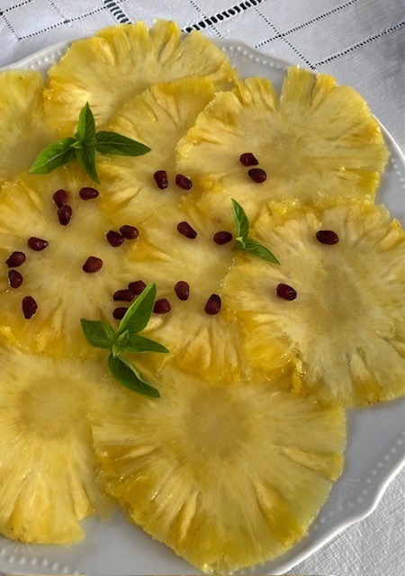Ananas au sirop de fleurs de sureau
