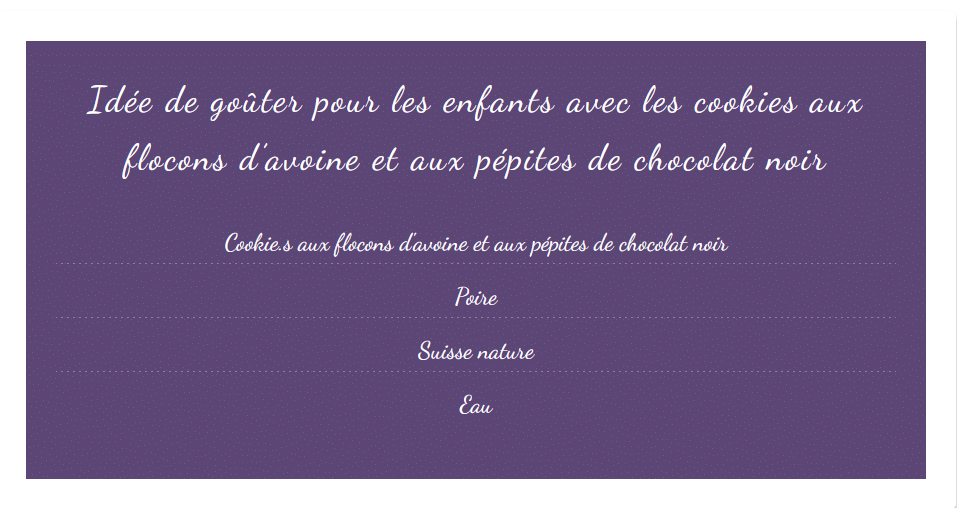 Idée de goûter pour les enfants avec les cookies aux flocons d&rsquo;avoine et aux pépites de chocolat noir